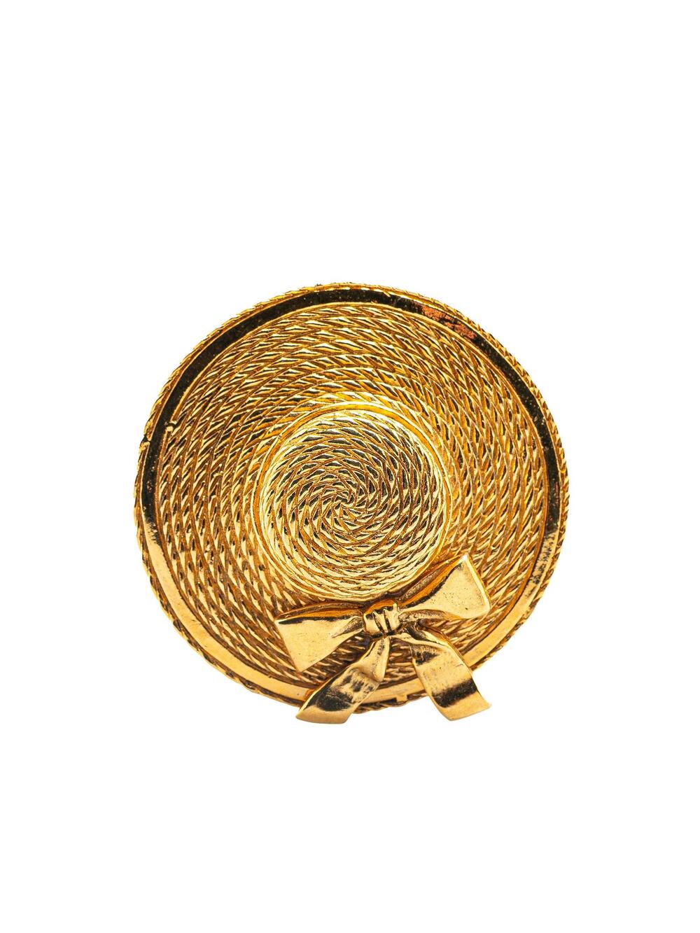 Chanel Gold Plated Straw Hat Brooch #279789C75B